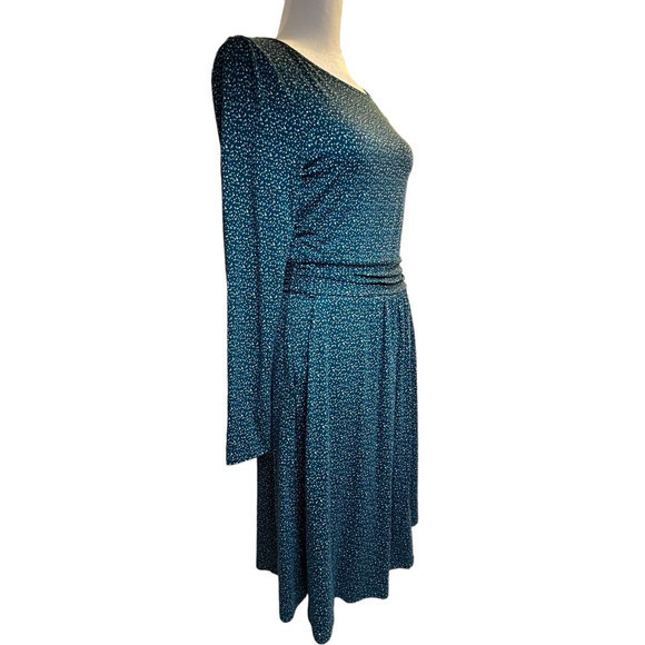 Boden Dress Womens Black Multicolor Polka Dots Fit Flare Jersey Size US 2 P - Picture 4 of 12